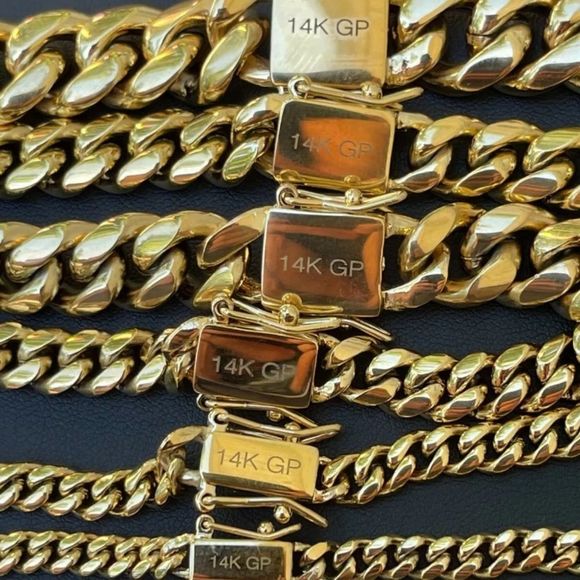 14K Gold Stainless Steel 8MM Miami Cuban Bracelet 6.5” Box Lock - Picture 3 of 3